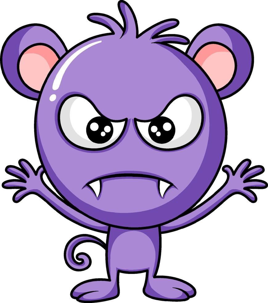 Cute monster with face expression vector