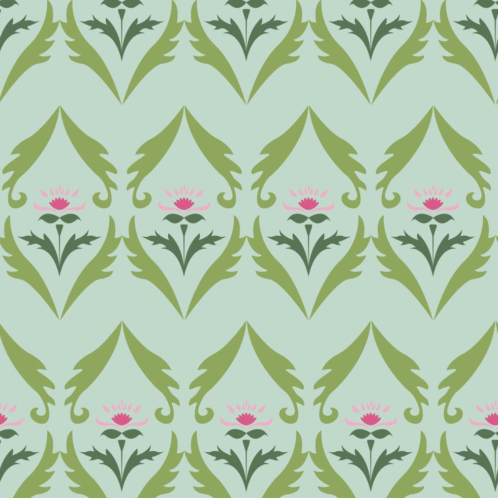 Seamless pattern with flower and leaf vector