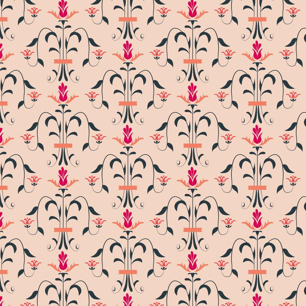 Vintage Victorian-era floral seamless pattern vector