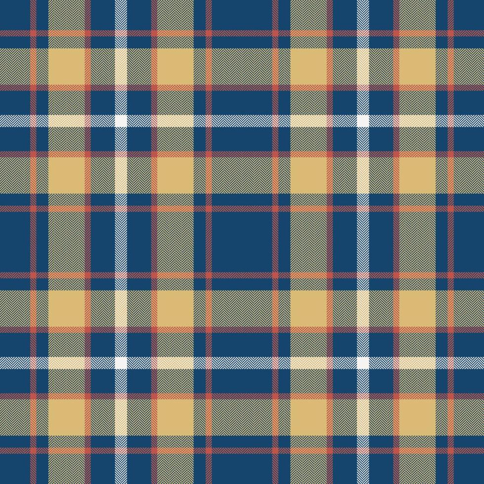Plaid seamless pattern in blue. Check fabric texture. Vector textile print.