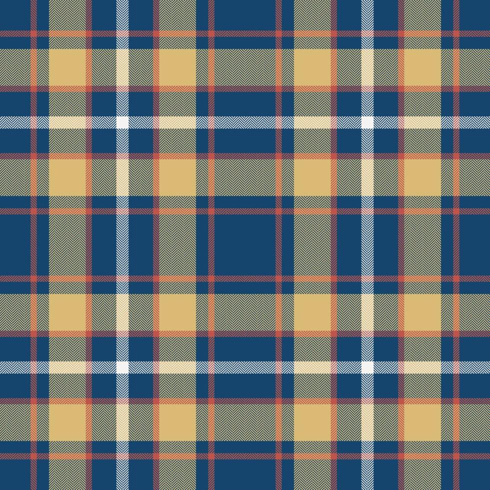 Plaid seamless pattern in blue. Check fabric texture. Vector textile print.