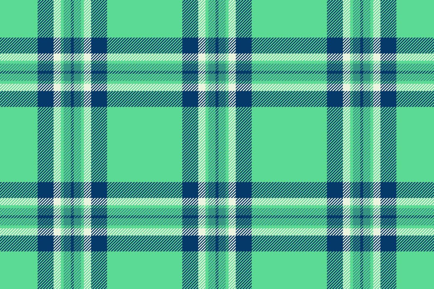 Plaid background, check seamless pattern in green. Vector fabric texture for textile print, wrapping paper, gift card or wallpaper.