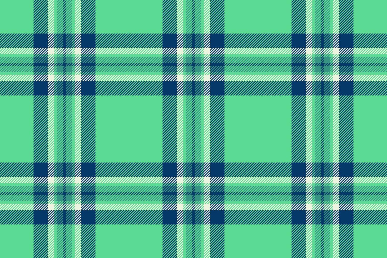 Plaid background, check seamless pattern in green. Vector fabric texture for textile print, wrapping paper, gift card or wallpaper.