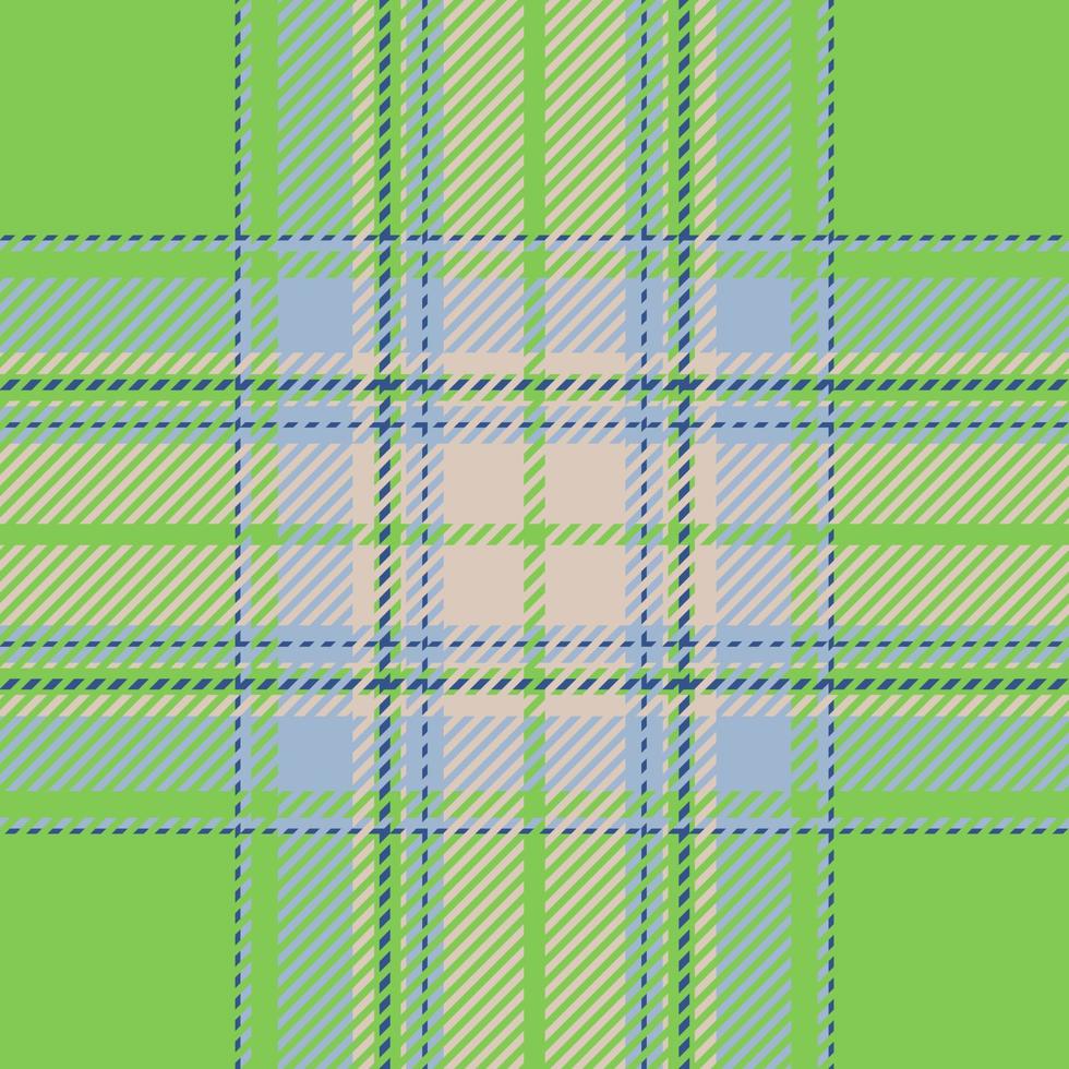 Plaid check pattern in green color. Seamless fabric texture. Tartan textile print. vector