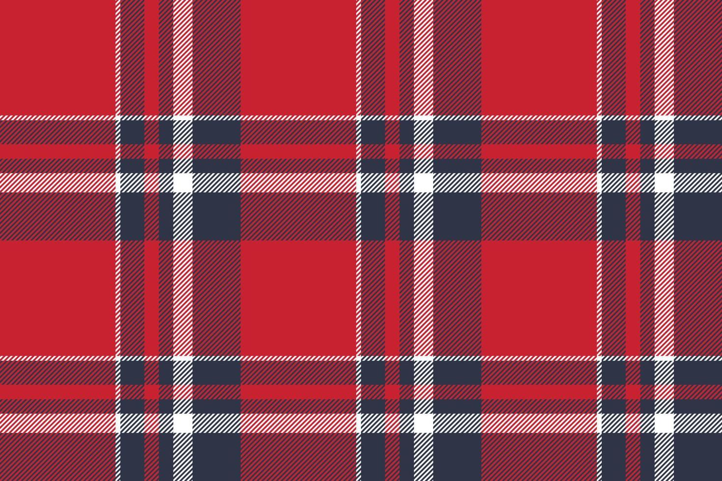Plaid background, check seamless pattern in red. Vector fabric texture for textile print, wrapping paper, gift card or wallpaper.