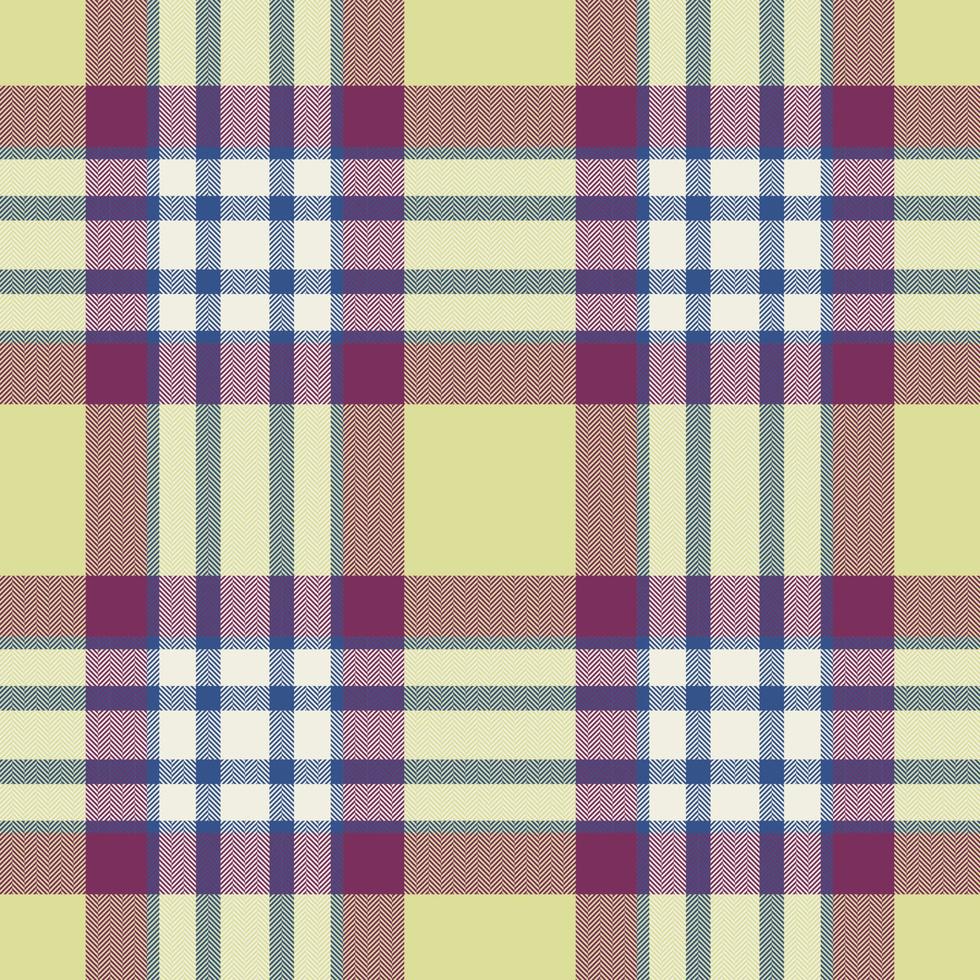 Plaid seamless pattern in yellow. Check fabric texture. Vector textile print.