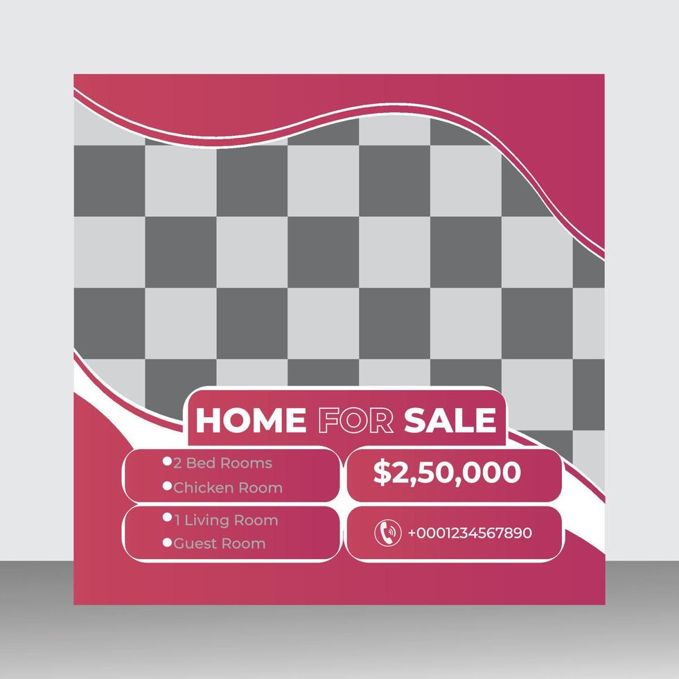 Real estate social media post vector
