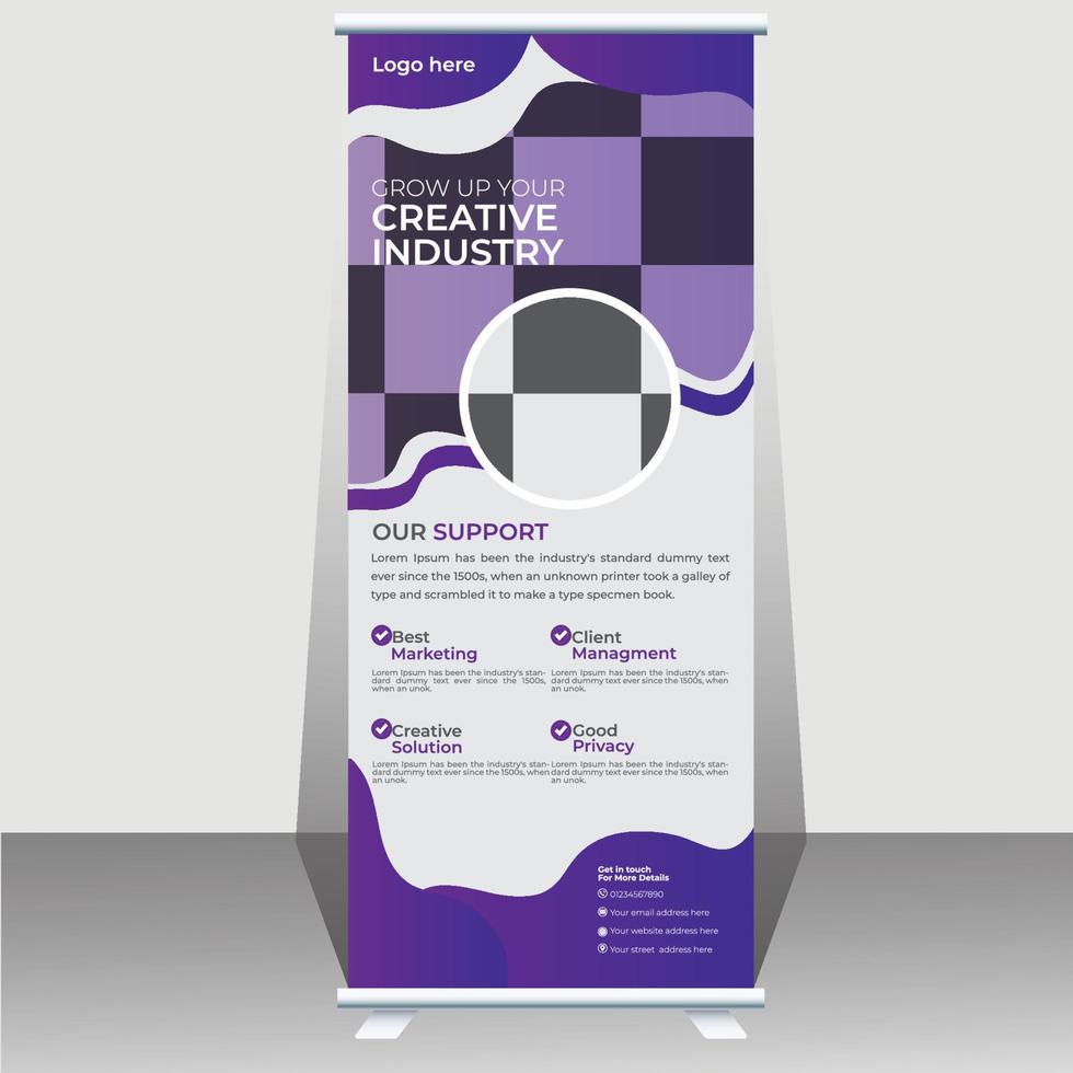 Corporate business roll up banner design template vector