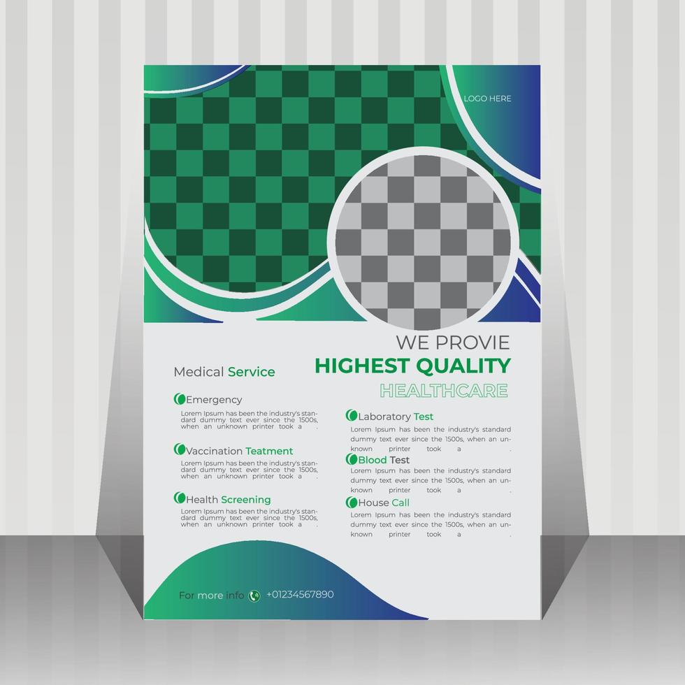 Madical flyer design template vector
