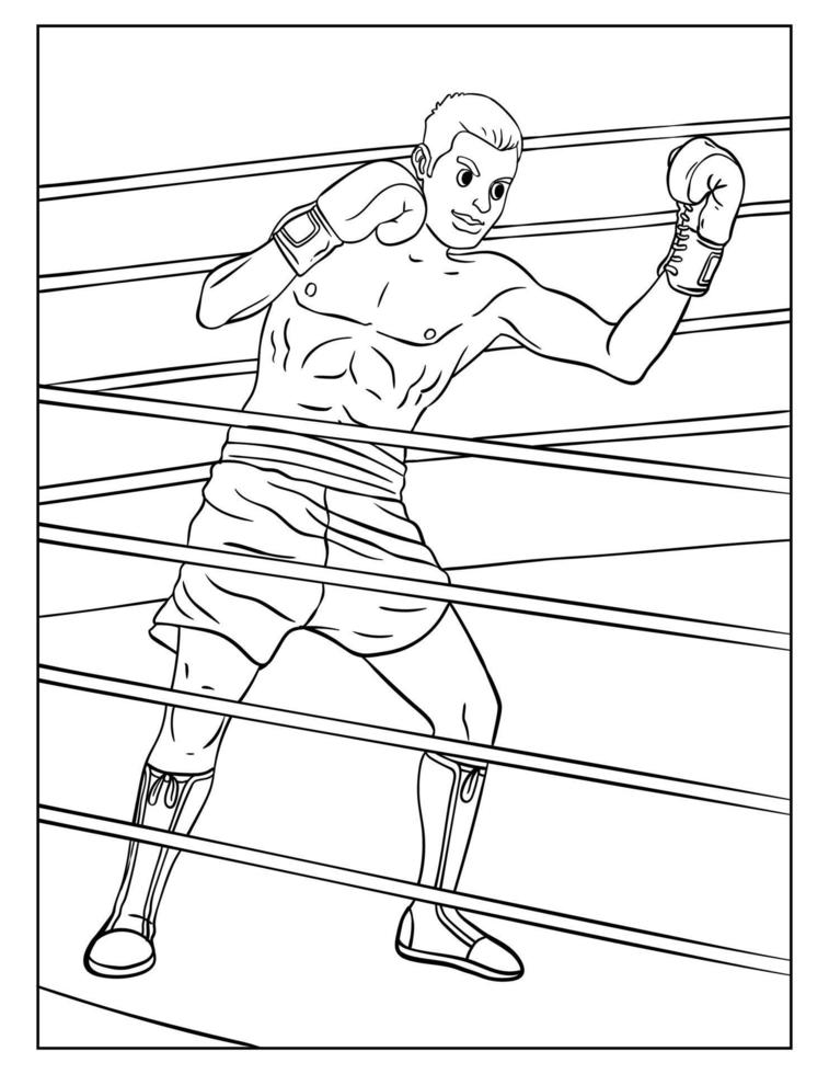 Boxing Coloring Page for Kids 11418455 Vector Art at Vecteezy