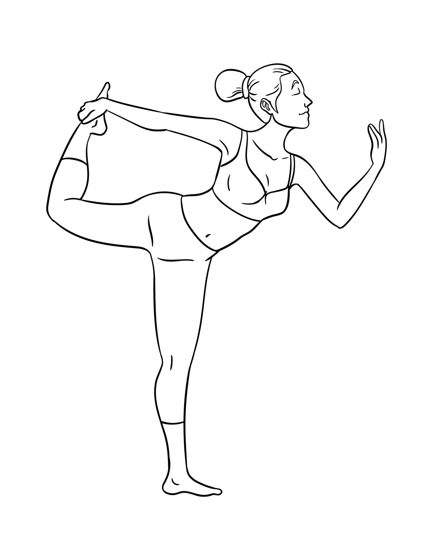 Yoga Isolated Coloring Page for Kids