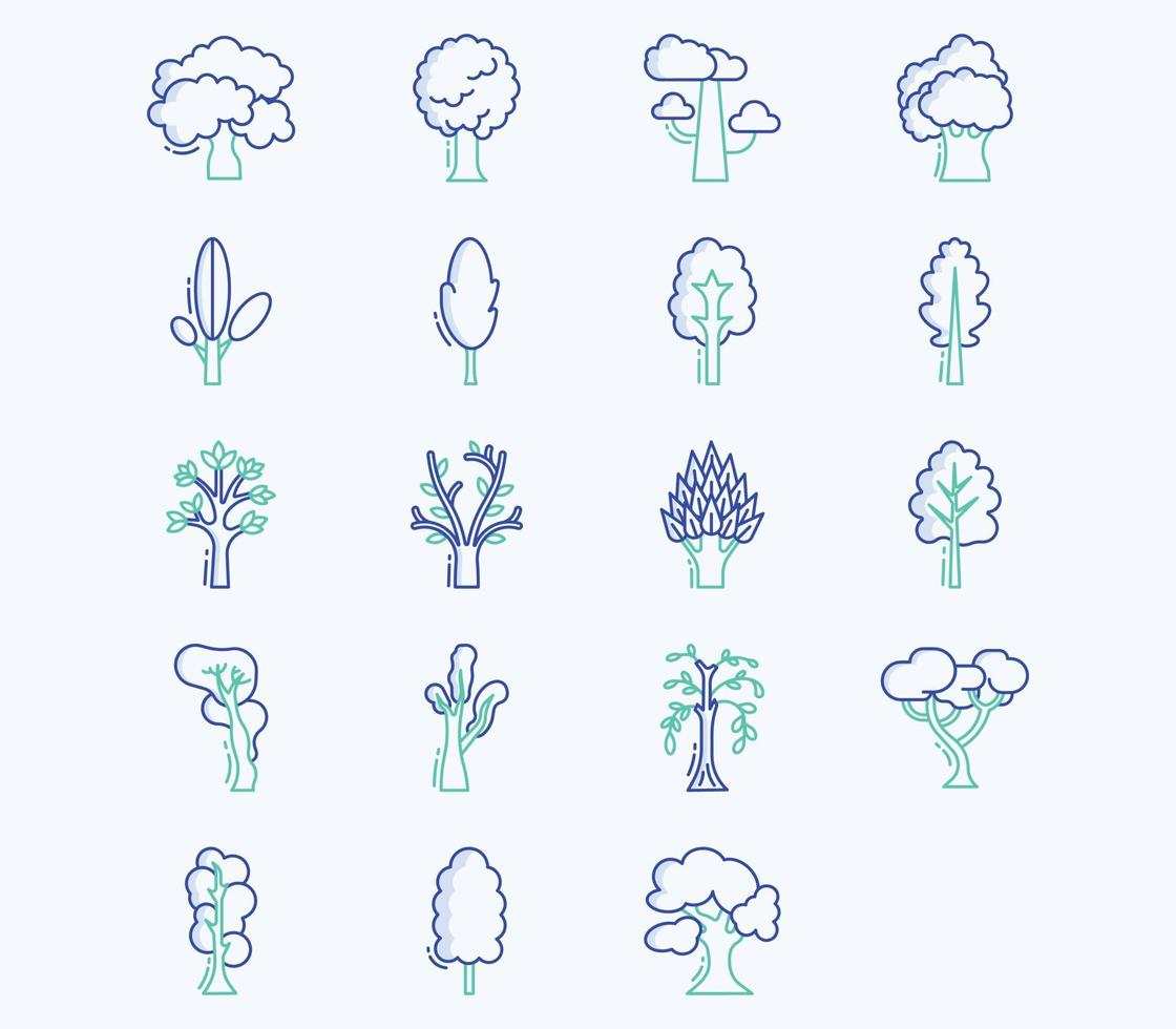 Tree icon set, Plant and nature vector