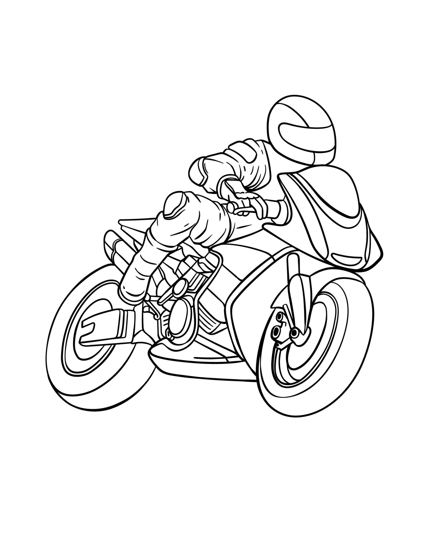 Motorcycle Racing Isolated Coloring Page for Kids 11418533 Vector