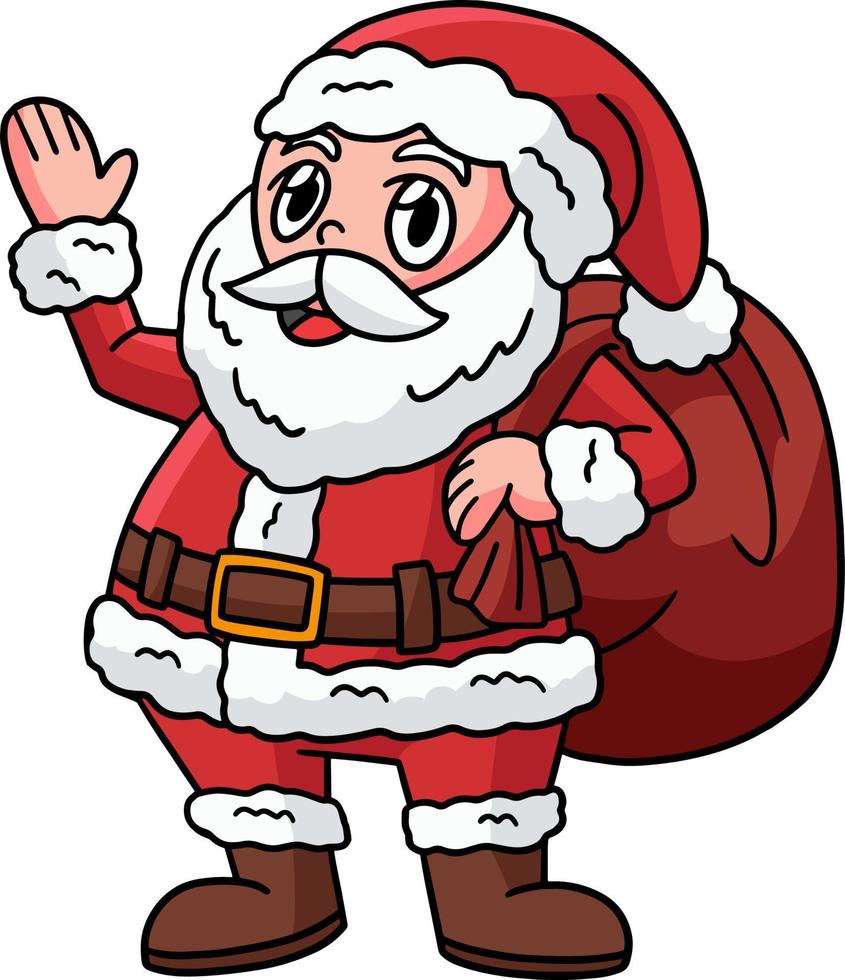 Santa Claus Cartoon Colored Clipart Illustration vector
