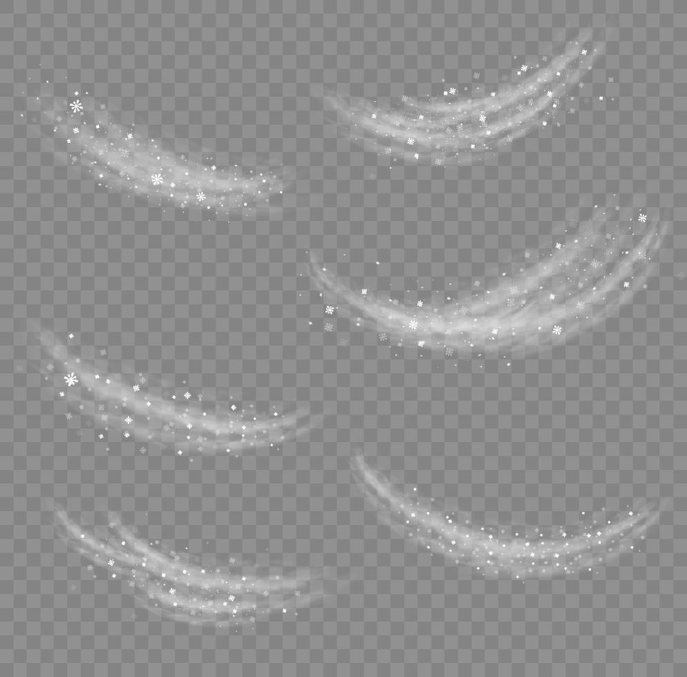 Winter and snow with fog. wind and fog. Snow and wind. White gradient decorative element. Vector illustration.