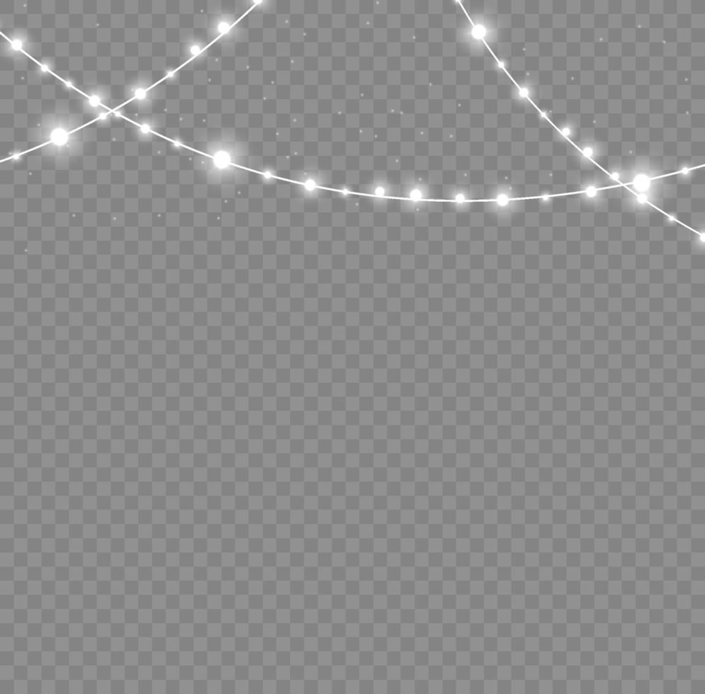 Christmas lights isolated. Christmas glowing garland. For the new year and christmas. Light effect. Vector illustration.