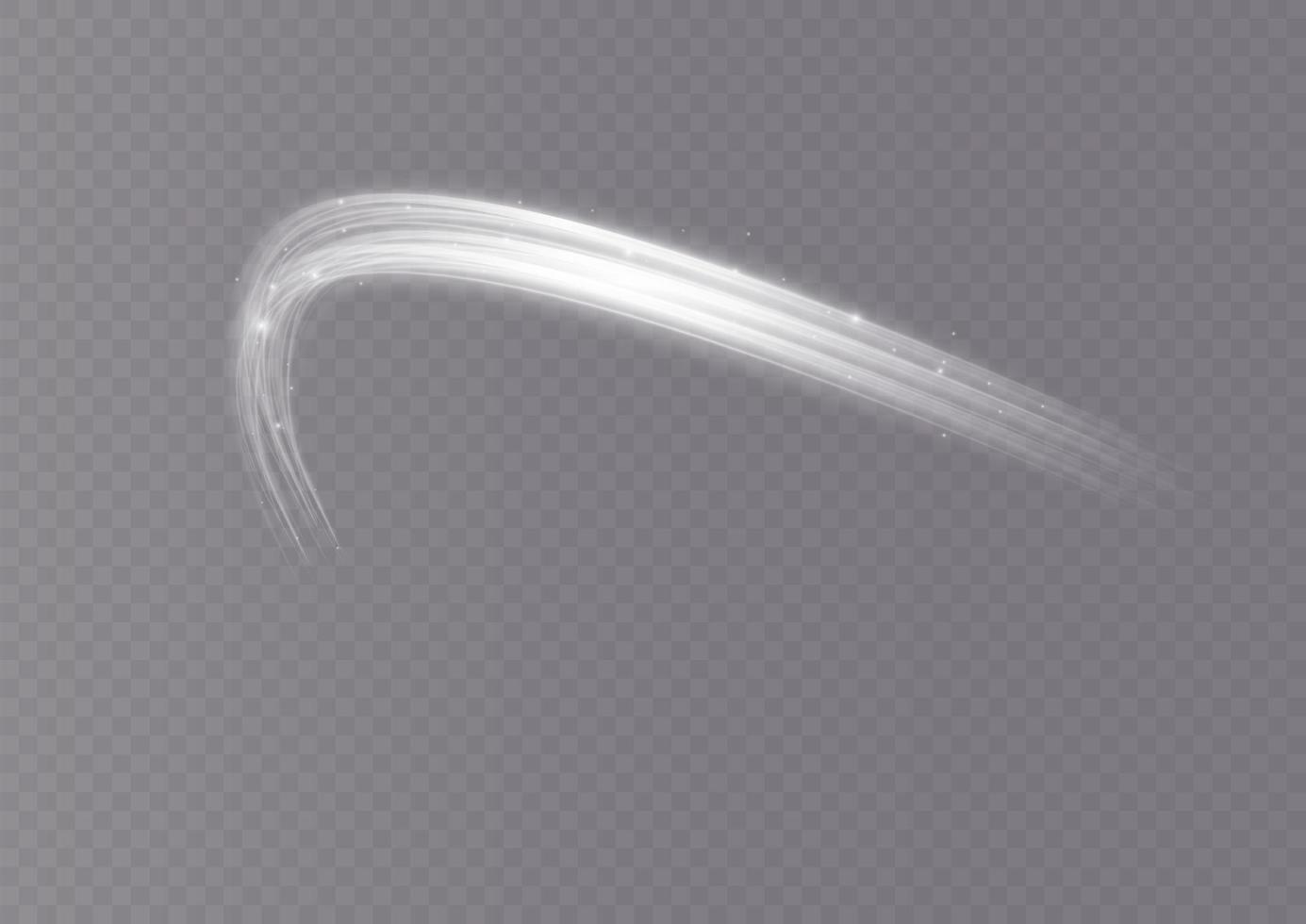 White glowing shiny lines effect vector. Luminous white lines of speed. Light glowing effect. Light trail wave, fire path trace line and incandescence curve twirl. vector