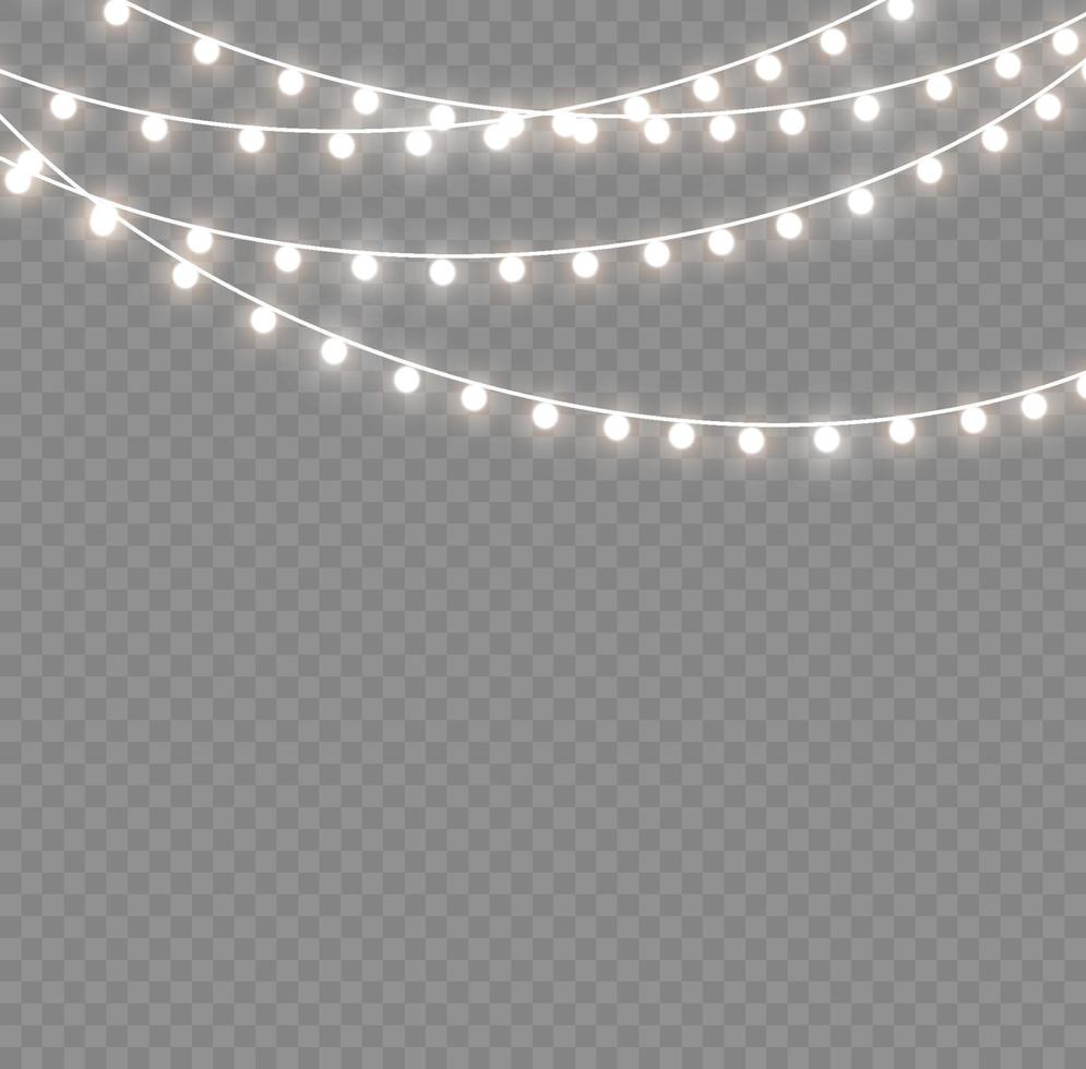 Light effect. Vector illustration. Christmas lights isolated. Christmas glowing garland. For the new year and christmas.