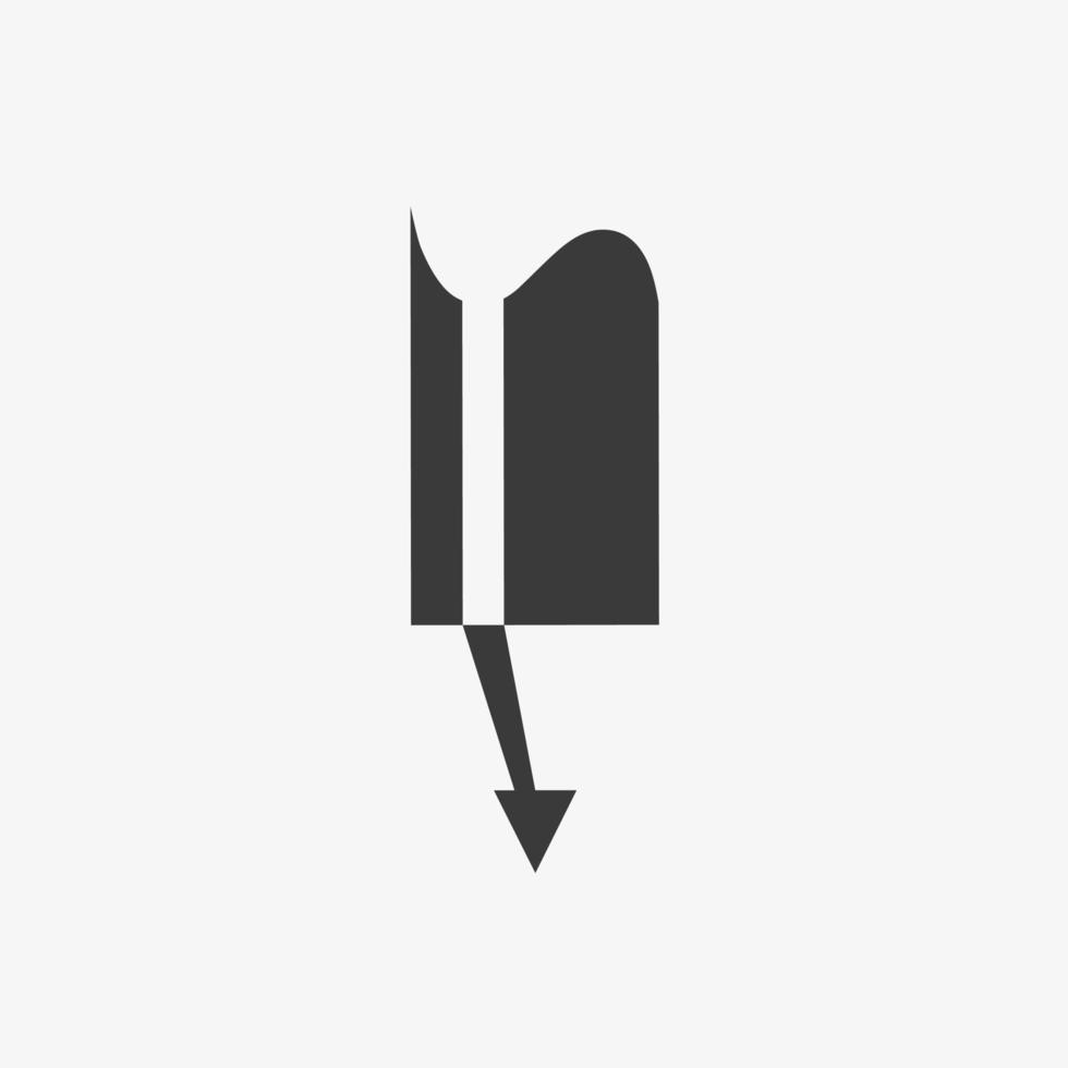 abstract logo of pencil with flat and simple design isolated on white background vector