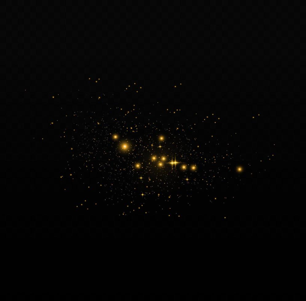 Vector yellow glitter particles background effect for luxury greeting rich card. White sparks glitter special light effect. Sparkling texture. Stardust sparks in an explosion.