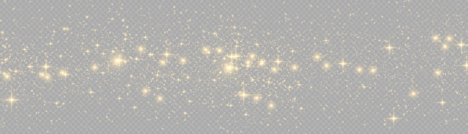 efecto de fondo de partículas de brillo amarillo vectorial para tarjeta rica de saludo de lujo. efecto de luz especial de brillo de chispas blancas. textura brillante. chispas de polvo de estrellas en una explosión. vector