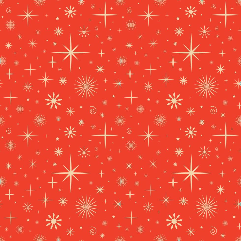 Vintage retro Christmas seamless pattern with snowflakes. Christmas background with snowflakes vector