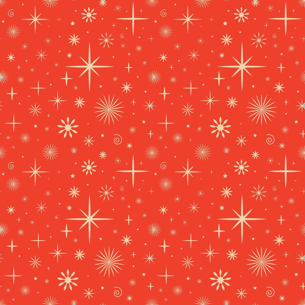 Vintage retro Christmas seamless pattern with snowflakes. Christmas background with snowflakes vector