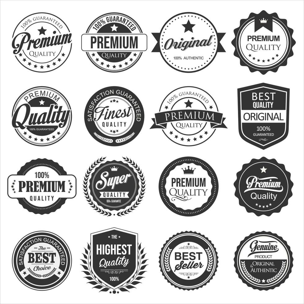 Premium quality retro vintage black and white badge 11418786 Vector Art ...