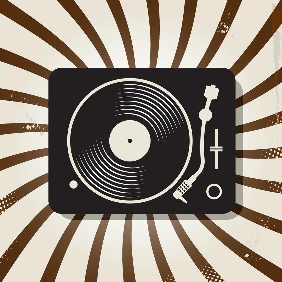 Disco de vinilo negro plano concepto retro ilustración vectorial vector