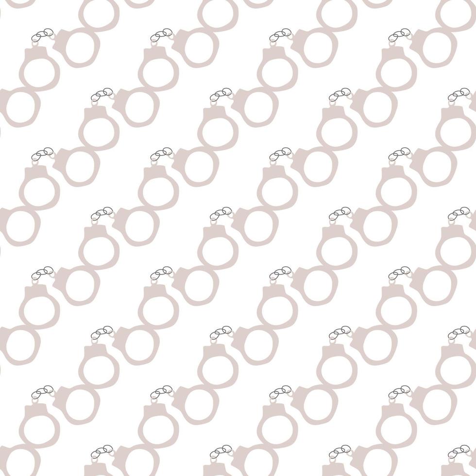 Handcuffs seamless pattern. Wild West theme. Hand drawn colored trendy Vector print.