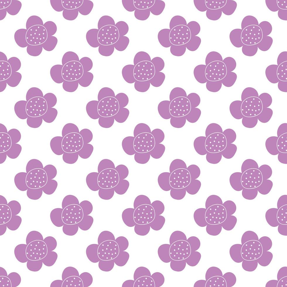 patrón floral vector transparente con flores. flor de primavera estilo infantil simple dibujado a mano. bastante ditsy para tela, textil, papel pintado. papel digital en fondo blanco