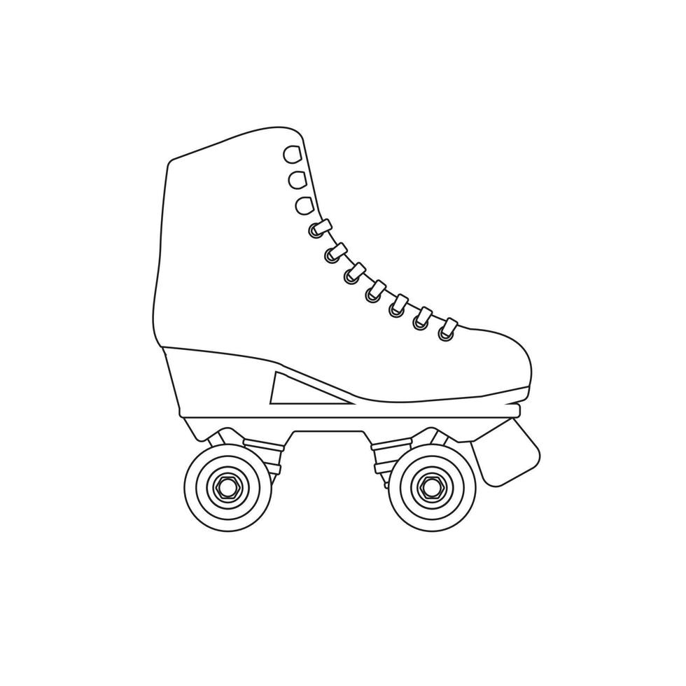 Vector flat quad roller skates