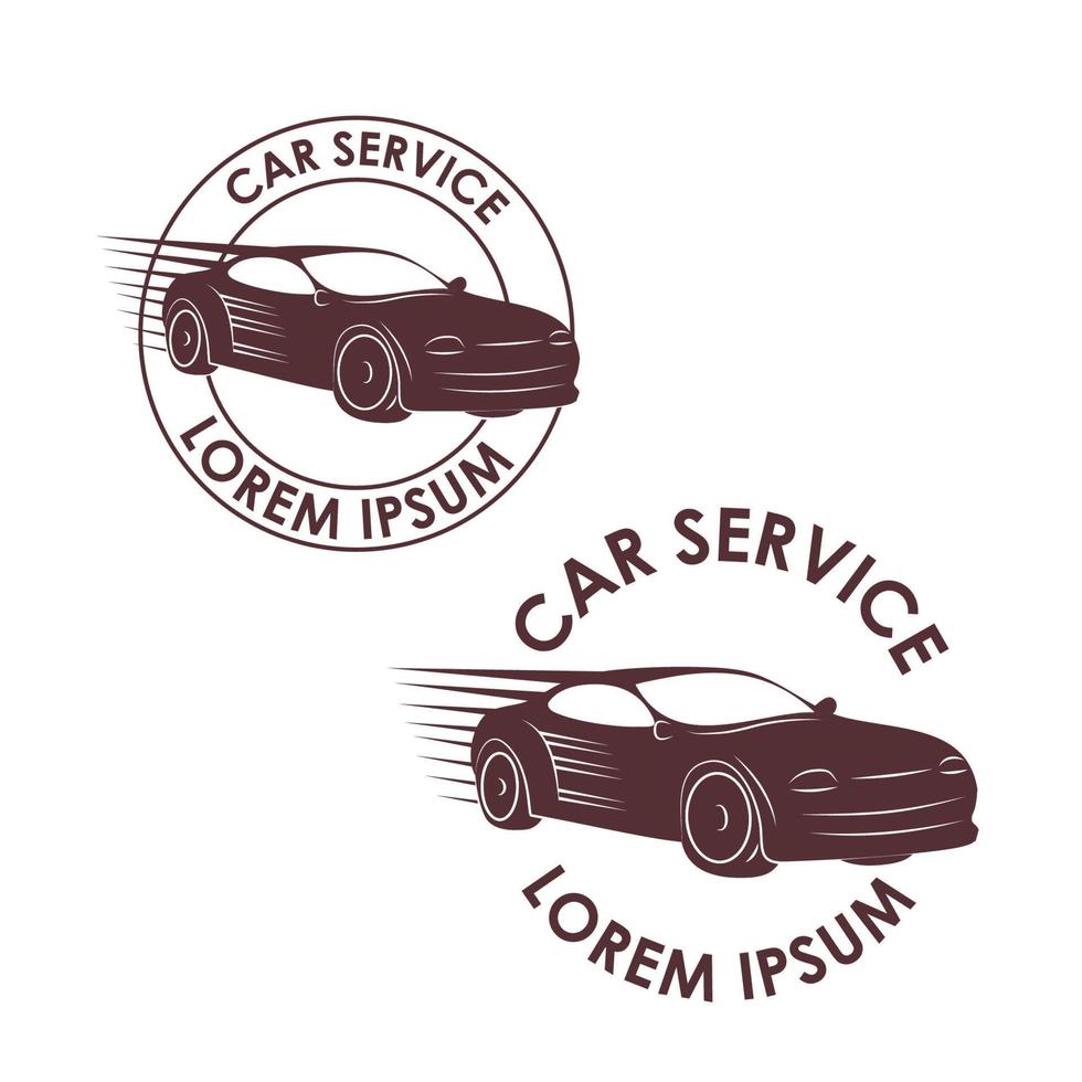 Vintage style car repair service label. Vector logo design template.