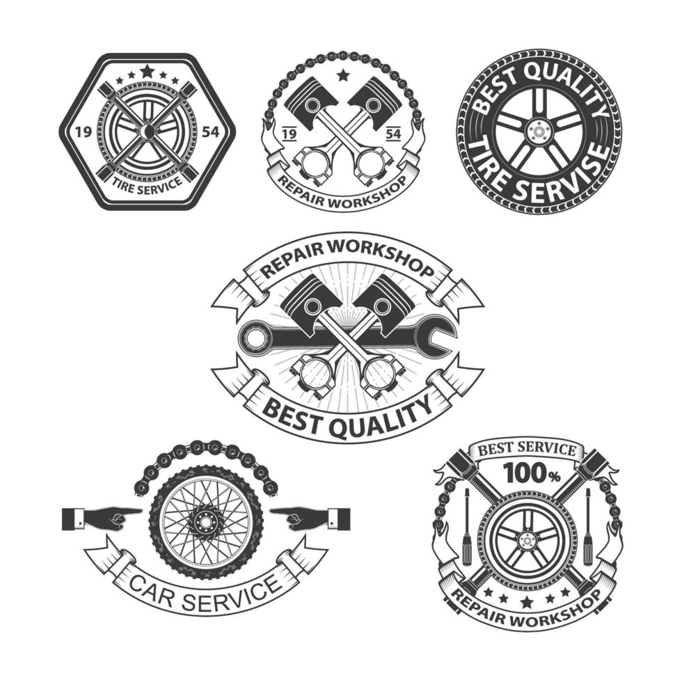 car service labels.Set of design elements in vector