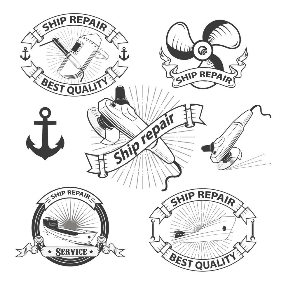 ship repear labels.design set in vector. vector