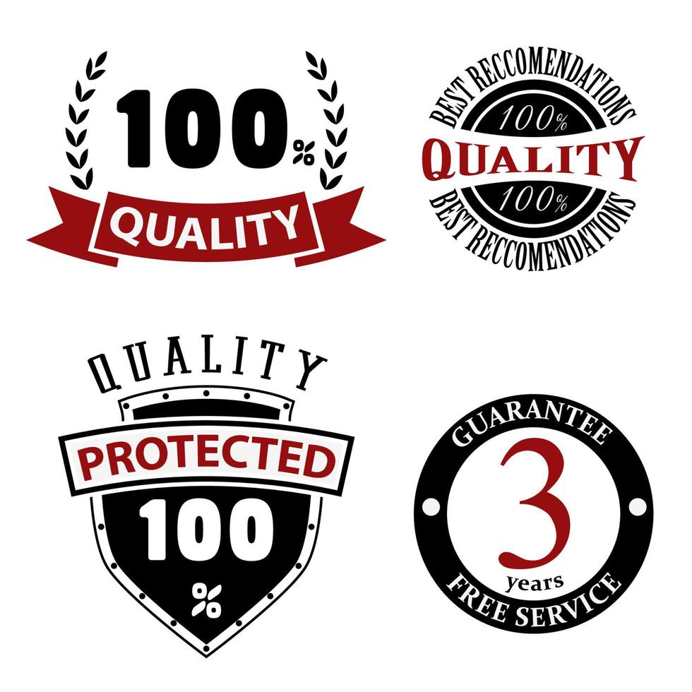 Set of quality emblems and labels vector