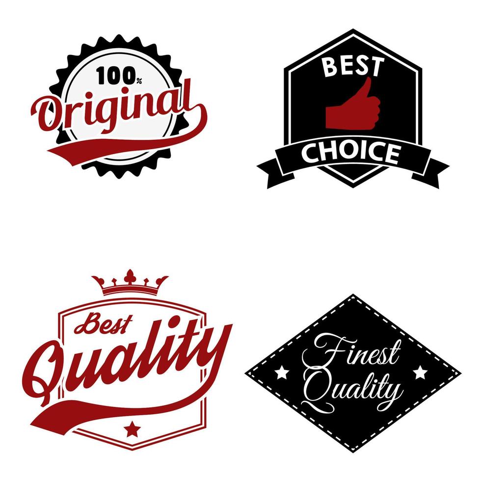 Set of quality emblems and labels vector