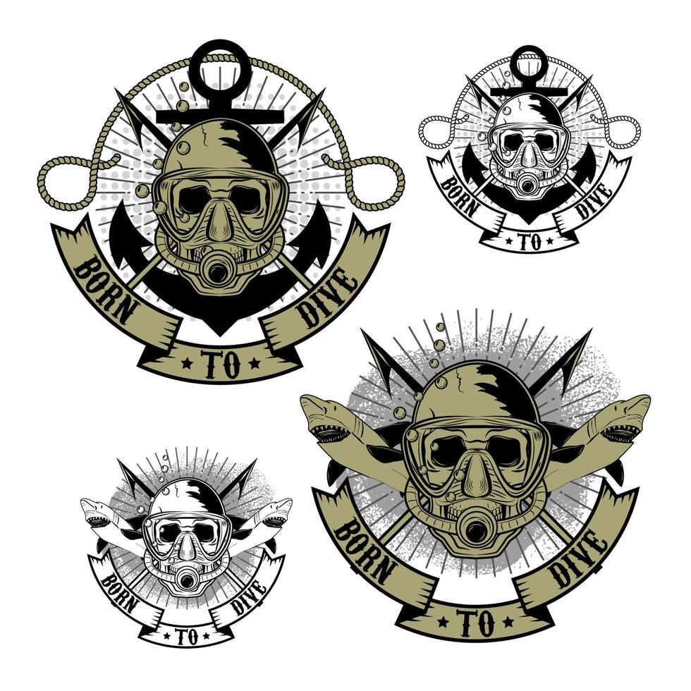 Diver logo in vector. vector