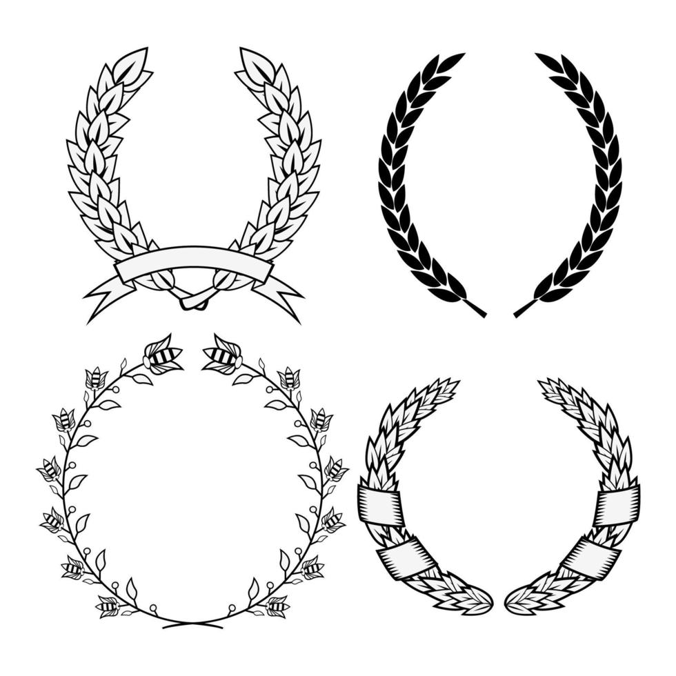 A set of six vector wreaths