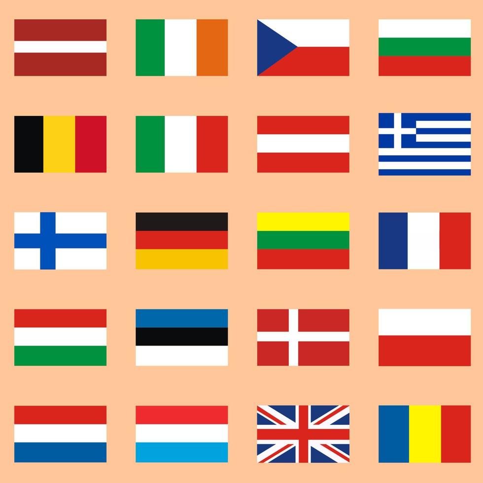 banderas de países europeos. conjunto de banderas vectoriales vector