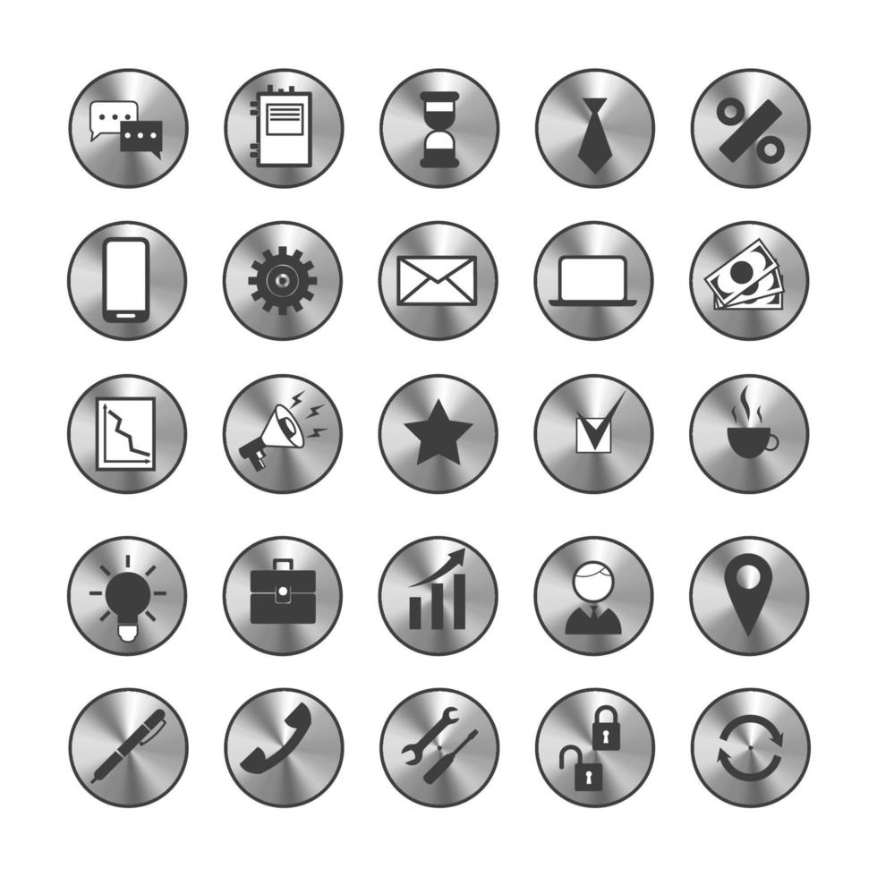 business icons set in vector