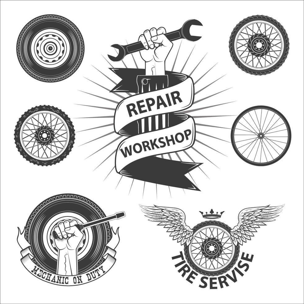 car service labels.Set of design elements in vector