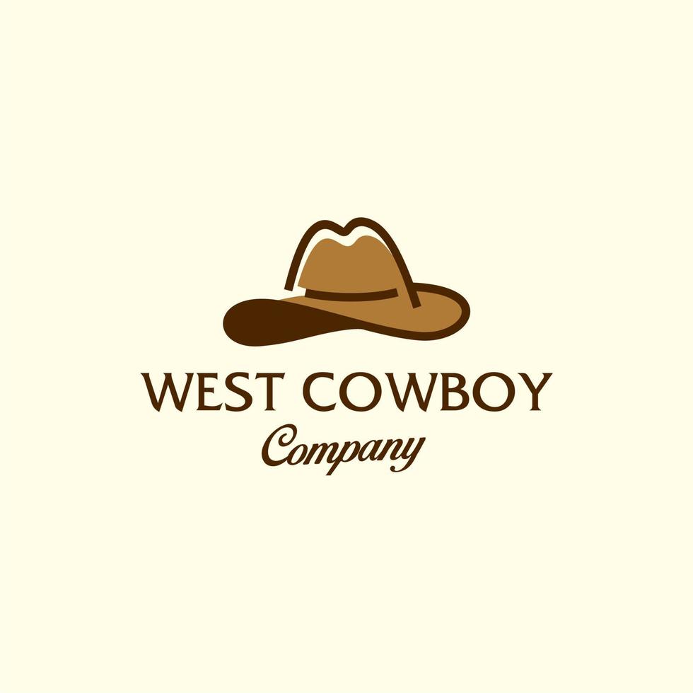 Cowboy Fedora hat outline vector icon logo. vintage brown and black fedora hat icon, flat vector simple element illustration from editable classic concept