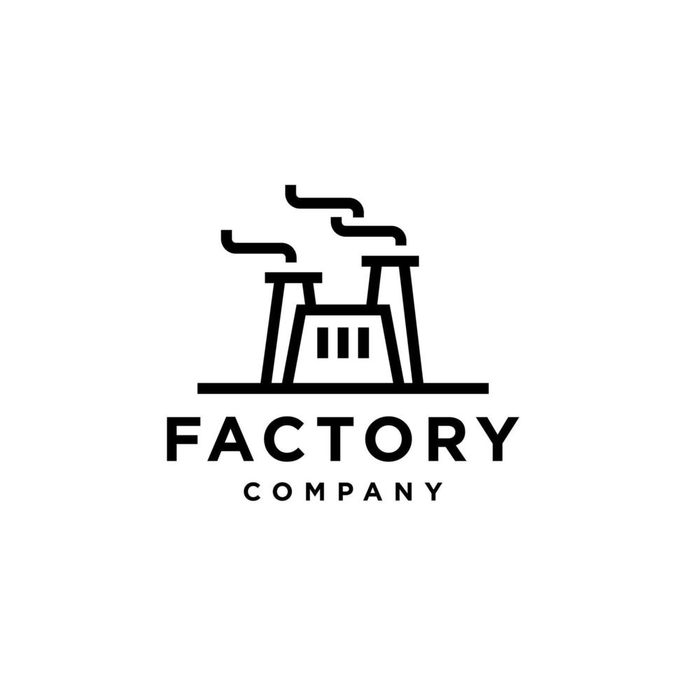 diseño del logotipo del vector de la industria de la fábrica, vector de la empresa de fabricación, símbolo de la planta nuclear.