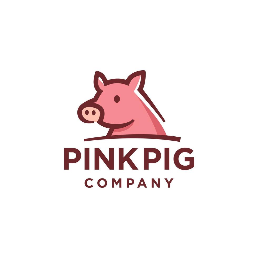 pig piglet Logo mascot and icon or cartoon template vector stock illustration