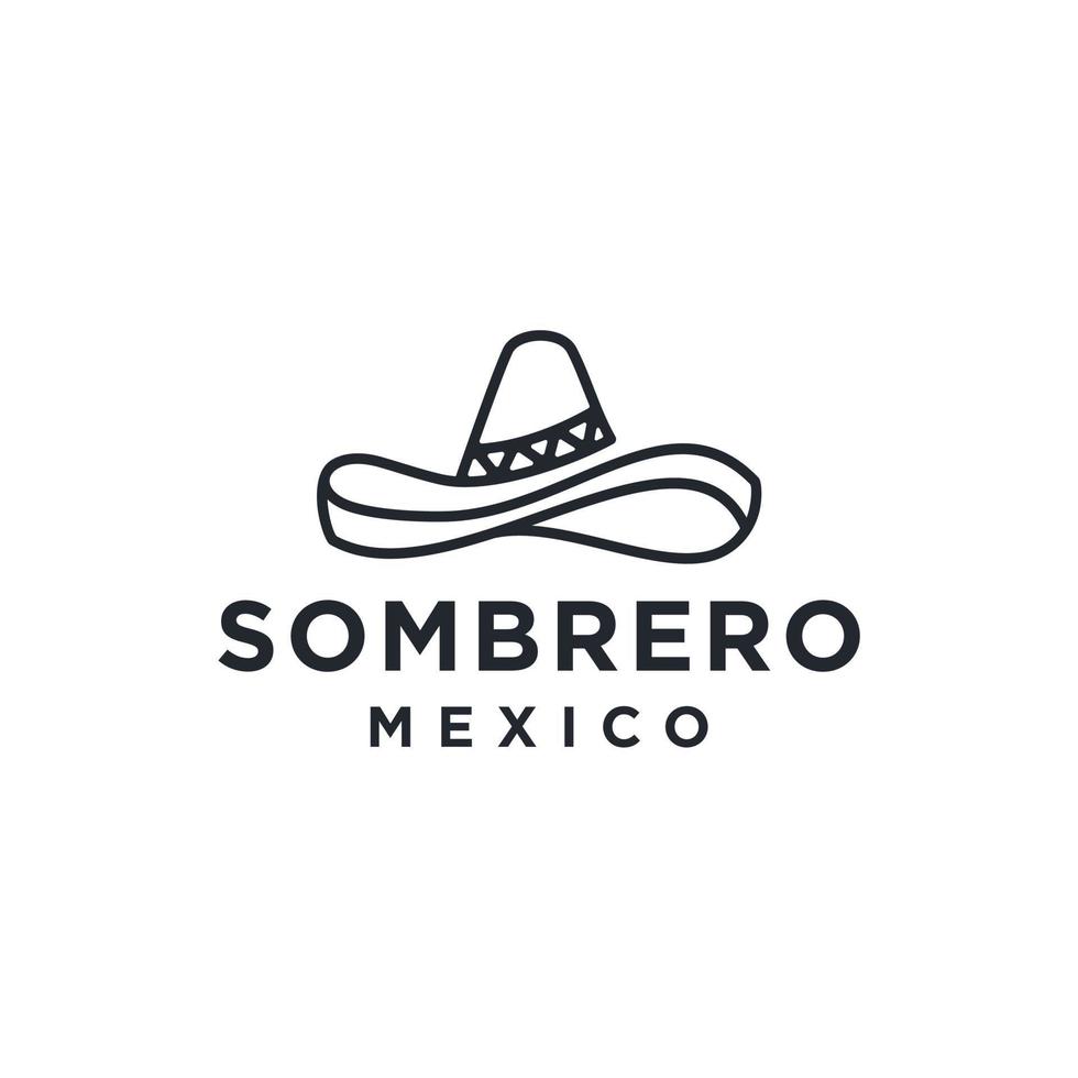 traditional mexican sombrero hat outline vector icon logo. Thin line black mexico hat icon, flat vector simple element illustration from editable concept isolated stroke on white background