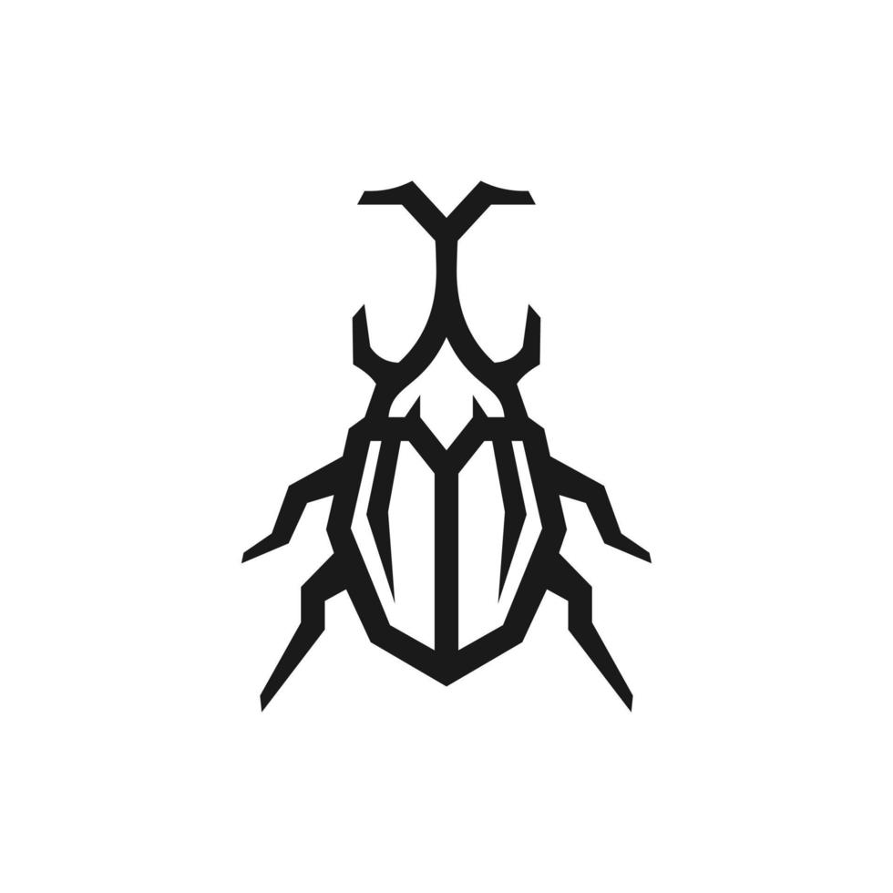beetle logo Vector icon design, Illustration of Japanese male stag beetle insect with horn
