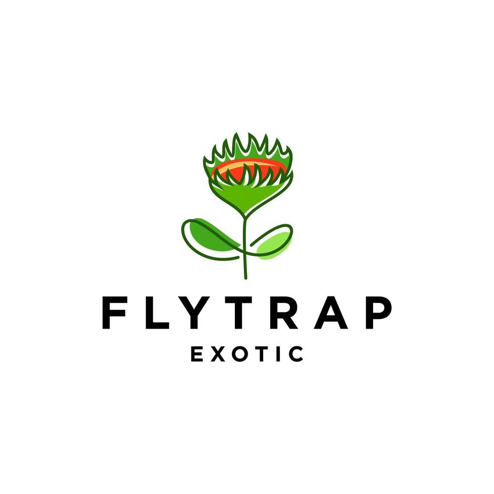 green flytrap icon logo design, carnivorous plant trendy filled icons from Nature collection, carnivorous plant vector Illustration