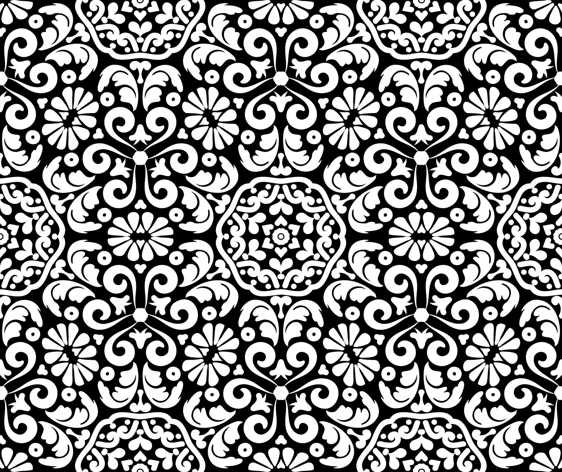 Floral ornate decor seamless pattern. Vintage floral damask ornament
