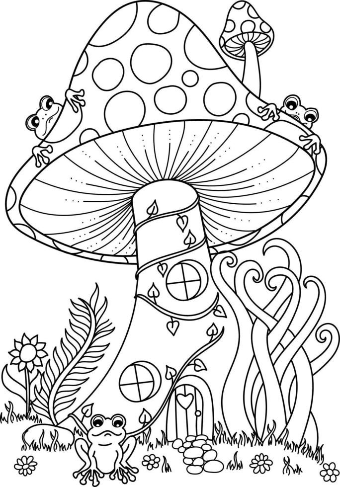 Mushroom Fairy House Coloring Page Coloring Sheets Magic Mushroom Instant  Download Fantasy Coloring Adult Coloring Book (Download Now) 